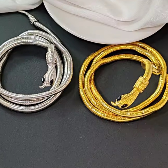 Serpenti Gold Magic Snake Cool Bendy Multilayer Necklace - Picture 7 of 14